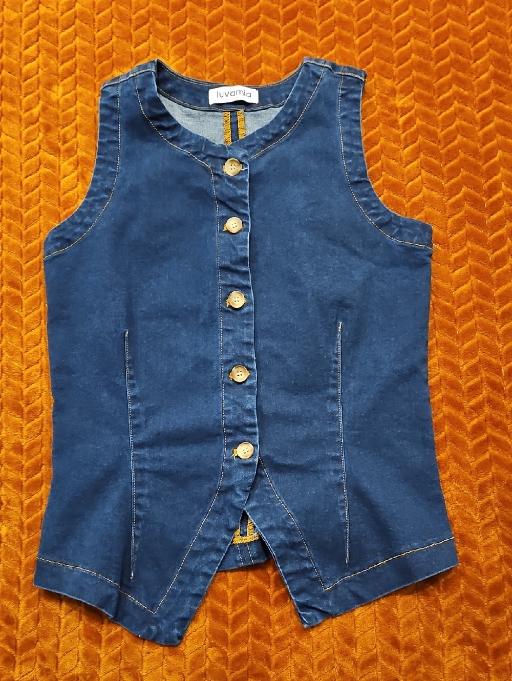 Deep Blue Button Front Vest